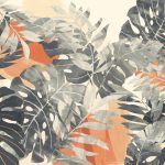 TEXTURED PALM - Stone & Apricot