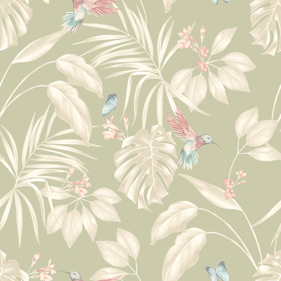 ohpopsi_2023_LaidBare_LBK50138W_Hummingbird_Sage__SINGLE_REPEAT__1MB HUMMINGBIRD - Sage - Imagem 1